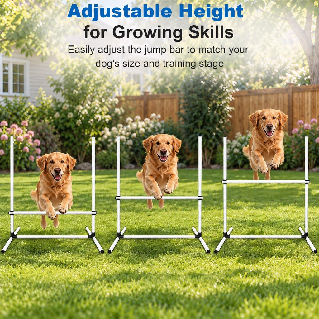 Dog Agility Hurdle Set with 32 Adjustable Bars & Ground Stakes