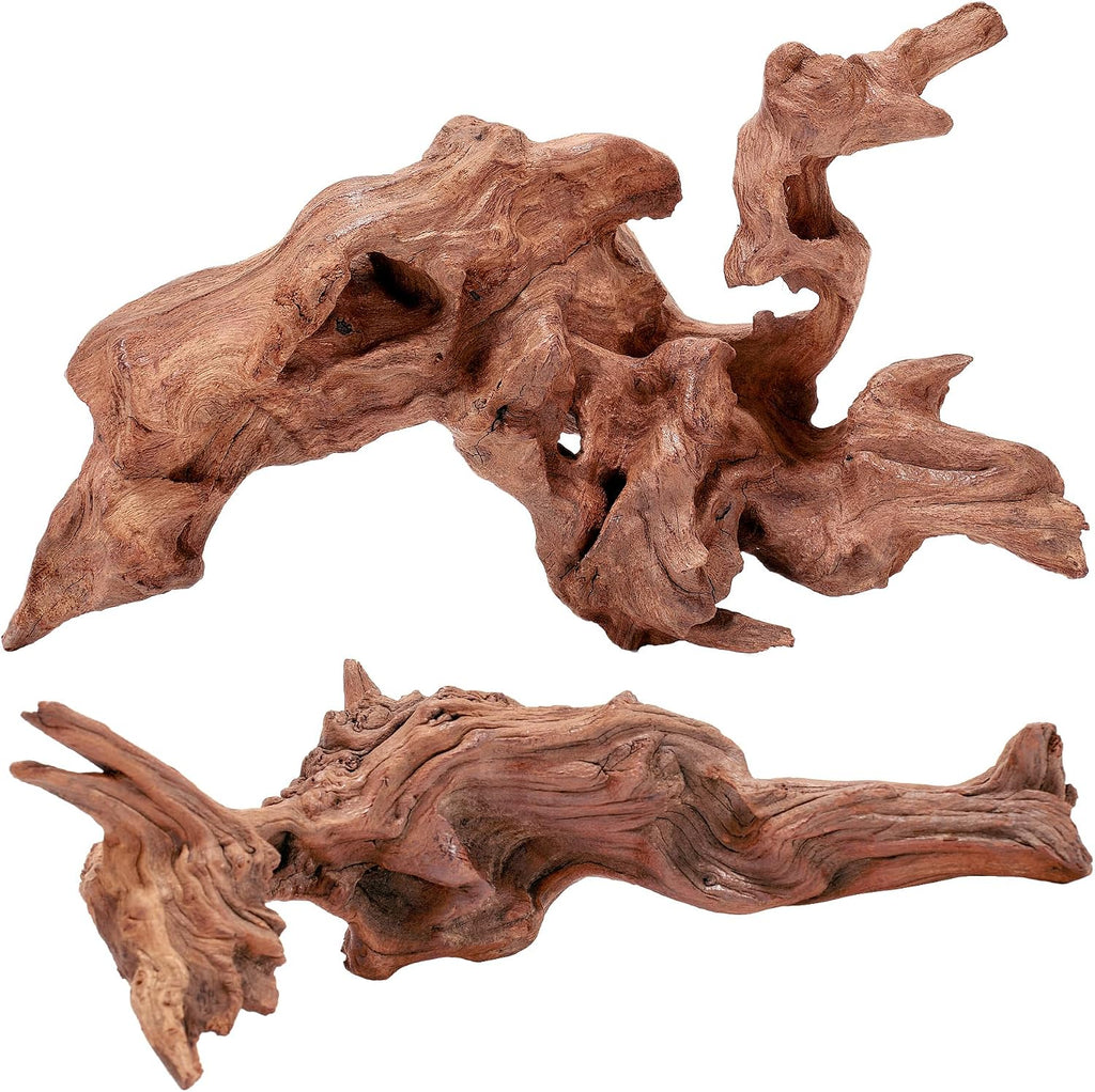 Driftwood for Aquarium, 2PCS 8–10 Inch Natural Aquarium Driftwood for Fish Tank Decor, Aquascaping, Reptile Tanks & Terrariums