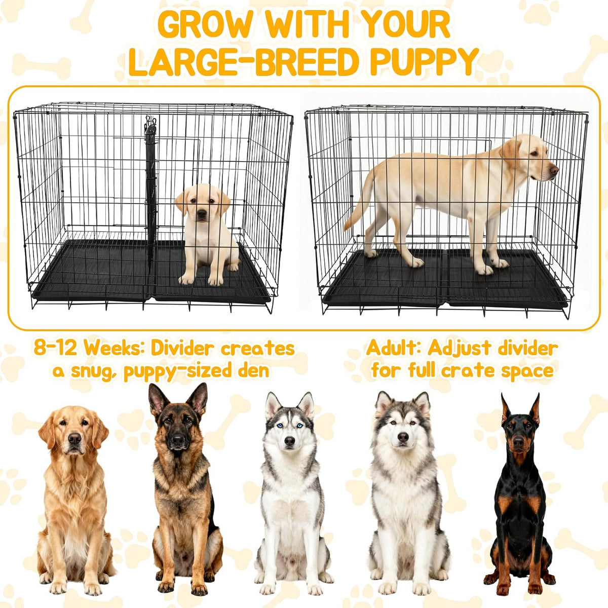 Dog Crate Divider Panel 2-Pack, 28" H Adjustable Kennel Divider