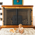 No Drill Retractable Baby Gate for Fireplace, 33" H × 55" W, Easy Install