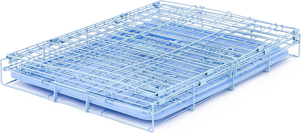 Carlson Pet Products Carlson Compact and Secure Deluxe Blue Metal Dog Crate, Blue