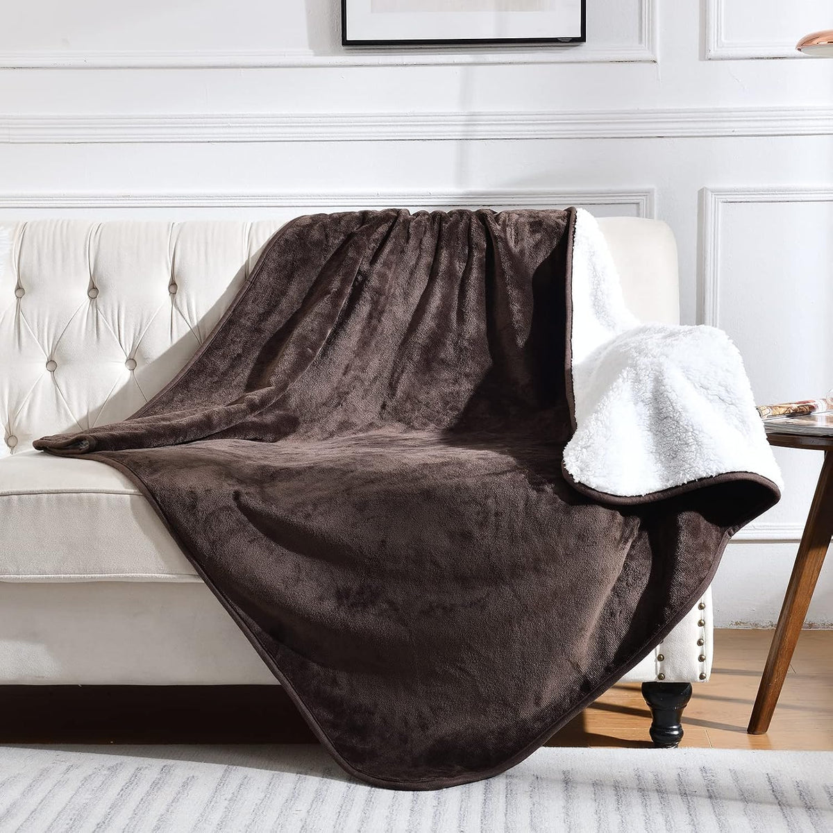 Soft Waterproof Blanket for Bed Couch Sofa, Navy Blue, 50x60 inches