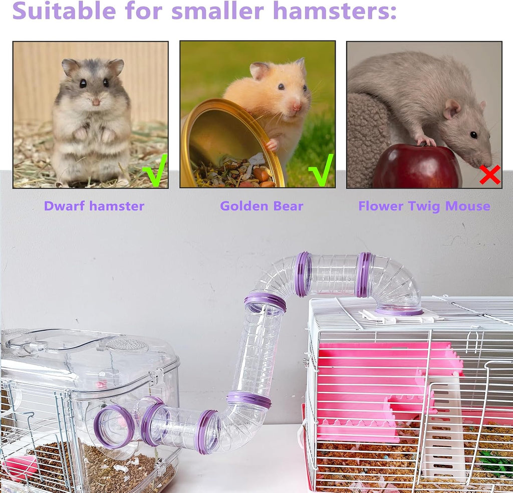 8 PCS Hamster Tubes and Tunnels Toys DIY Pipe Maze for Dwarf Hamster Gerbil