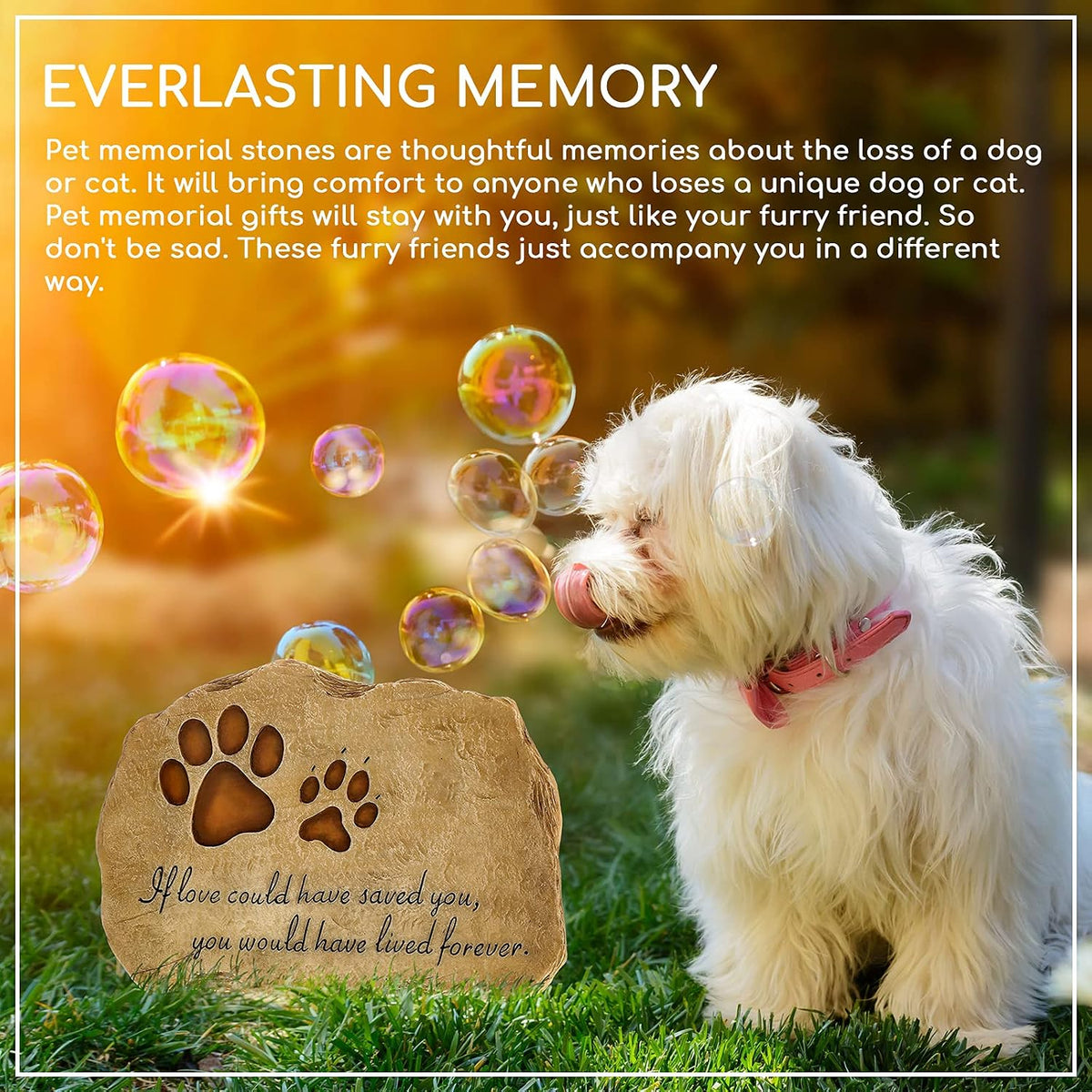 Jetec Dog Memorial Gifts for Loss of Dog, Pet Memorial Stones Grave Marker