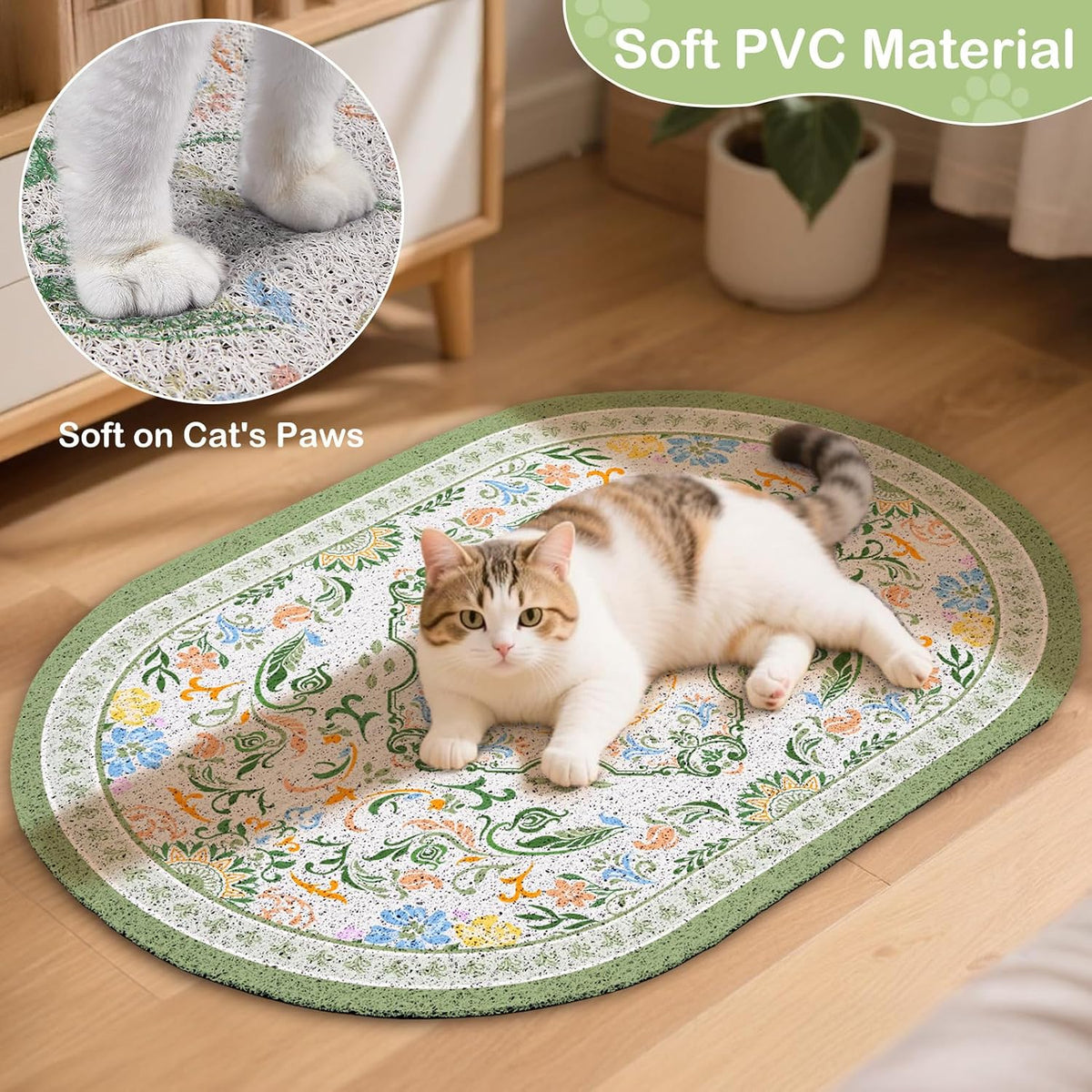 Bienbee Cat Litter Mat, 24" x 15" Dense Trapping Mesh for Litter Boxes
