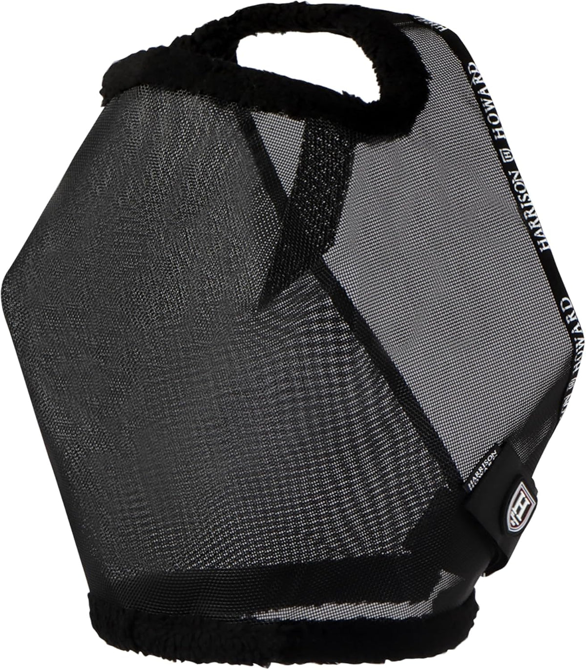 Harrison Howard All Round Mesh Horse Fly Mask UV Protective with Fleece Padded Edging Black L
