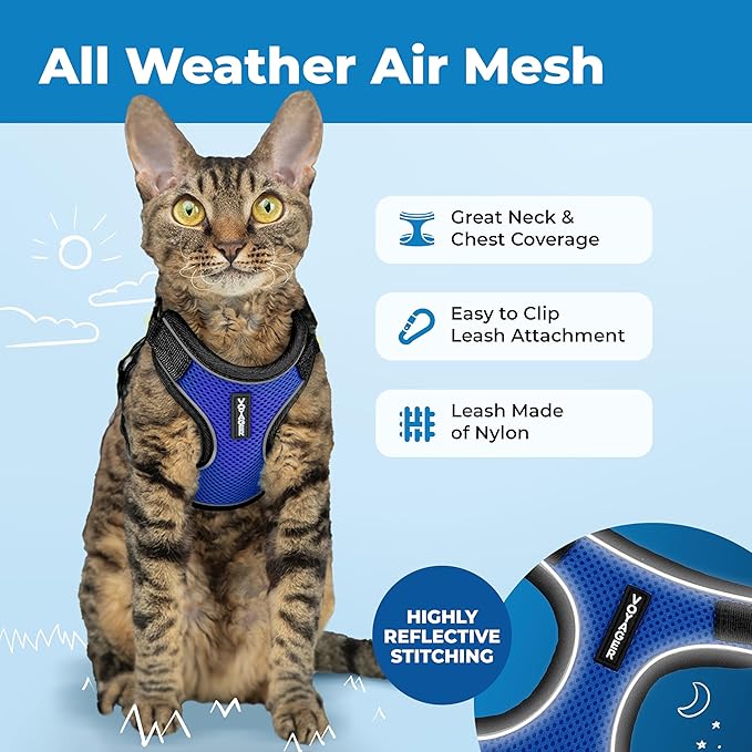 Voyager Escape-Proof Step-In Lock Cat Harness & 5ft Neoprene-Handle Leash Set - Image 3