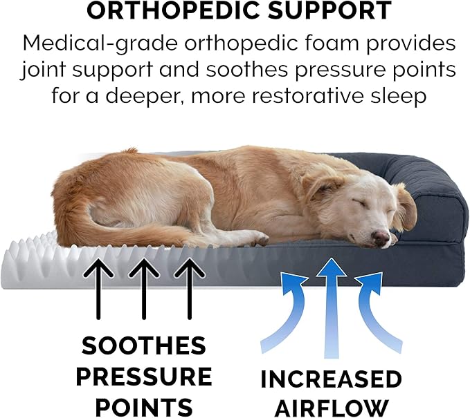 Furhaven Orthopedic Dog Bed for Medium/Small Dogs w/ Removable Bolsters & - Image 5