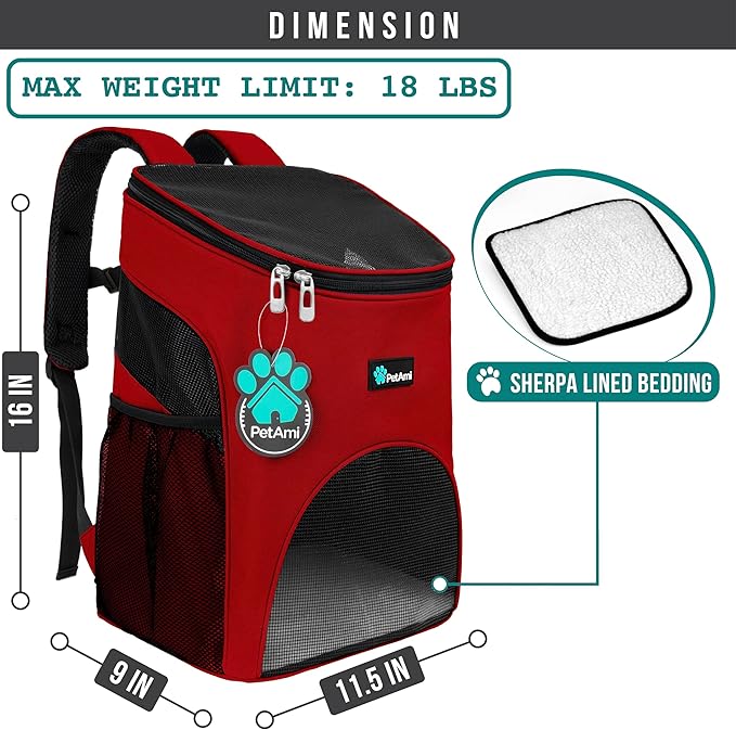 PetAmi Small Dogs and Cat Backpack Carrier, Airline Approved Pet Backpack - Image 2