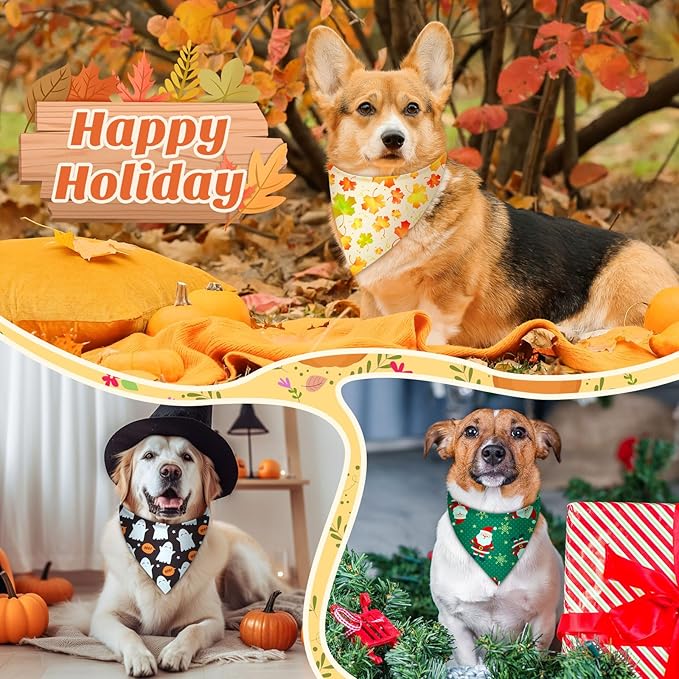 Weewooday 50 Pcs Holiday Dog Bandanas Bulk - Image 6