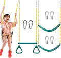 TURFEE 3 Pack Assorted Swing Set, Including 1 Gym Rings Trapeze Bar and 2 Pcs by Turfee