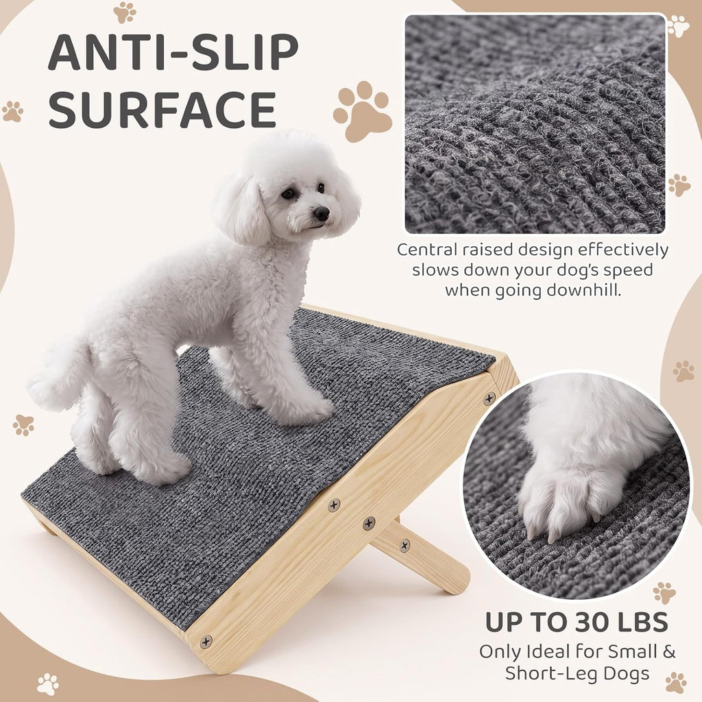 Novabright 2 Pack Adjustable Dog Ramp for Stairs Wood Pet Stair Steps