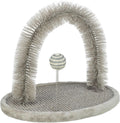 TRIXIE Cat Scratching Plate with Self-Grooming Arch Brush, Gray