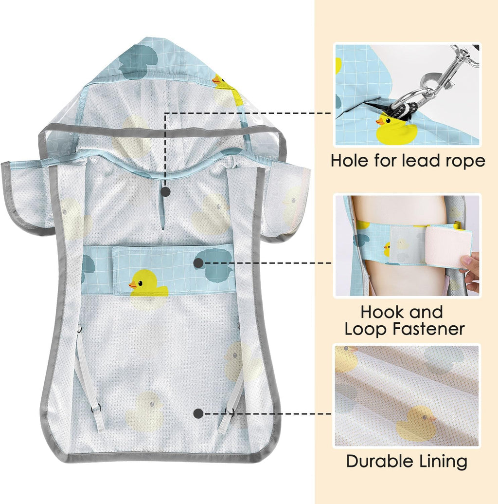SlowTon Dog Raincoat, Waterproof Dog Rain Jacket with Clear Hooded, DK S