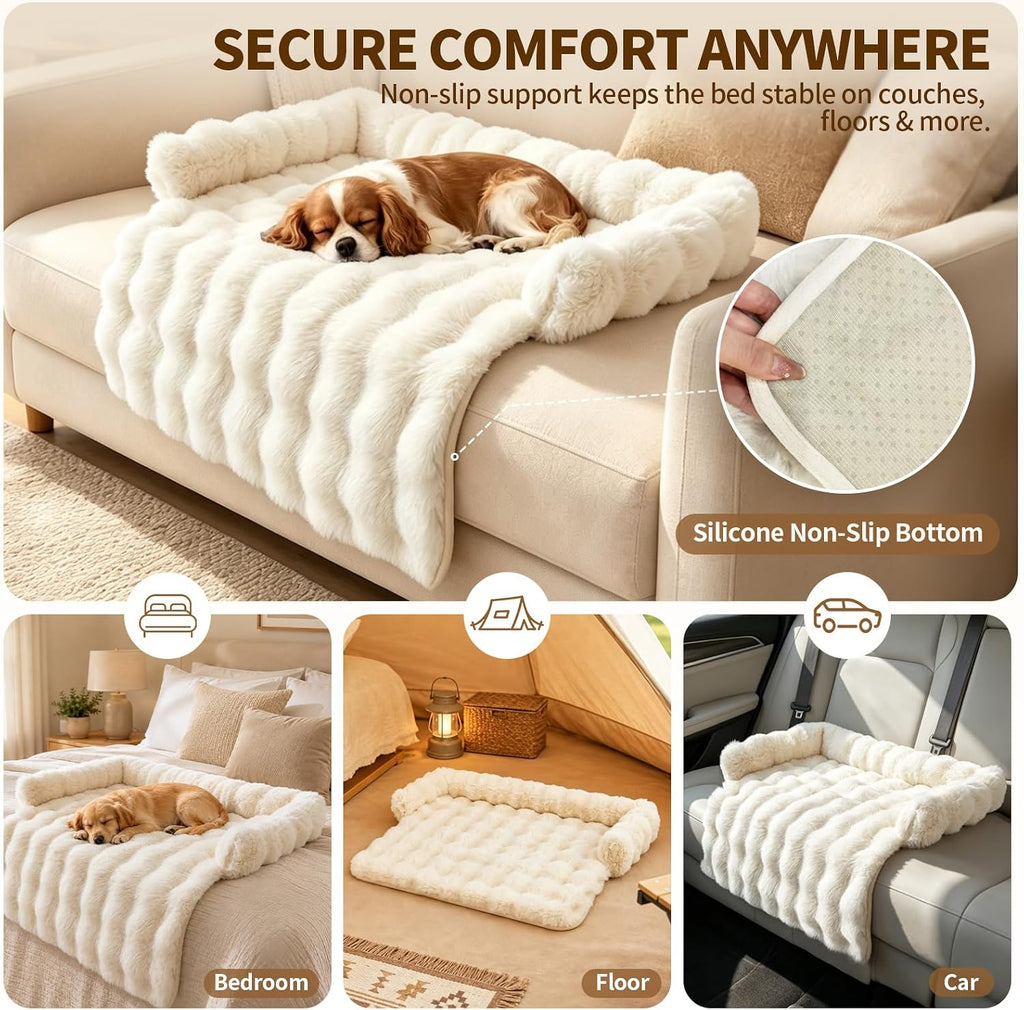 Calming Dog Bed for Couch, 29.5 x 29.5 inch, Dog Sofa Mat, Machine Washable