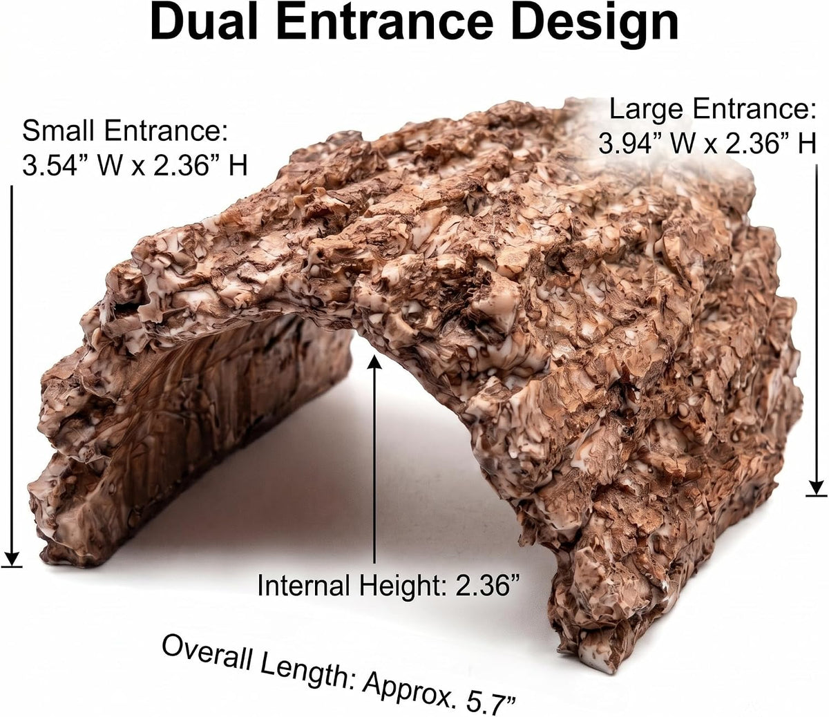 VelTherm Realistic Rock Reptile Hideout, Layered Basking Platform Lizard Cave with Stepping Stairs, Weighted Anti-Tip Snake Hide for Bearded Dragons, Leopard Geckos, Habitat Decor