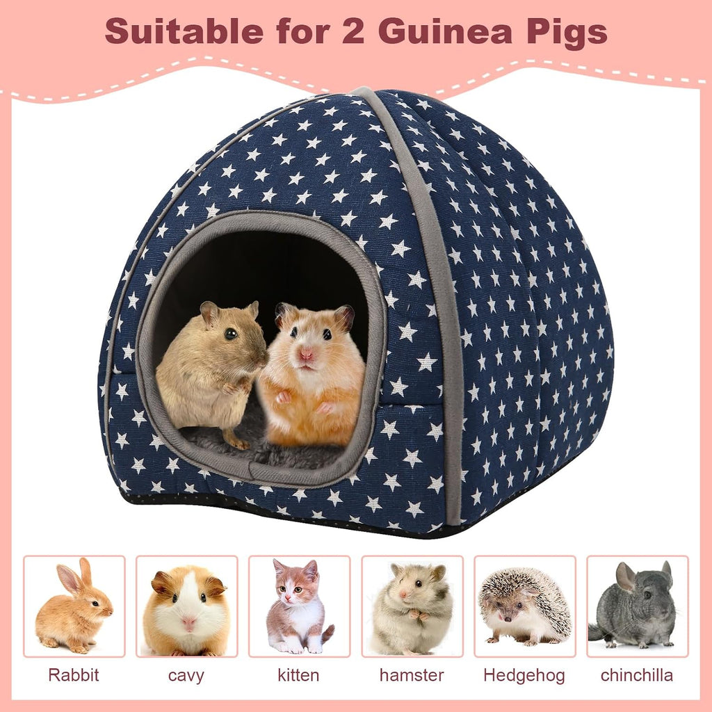 Cozy Guinea Pig Hideout Bed Soft Fleece Material Removable Cushion Washable and Dryer Friendly Perfect Cage Accessories for Rabbits Hamsters Hedgehogs