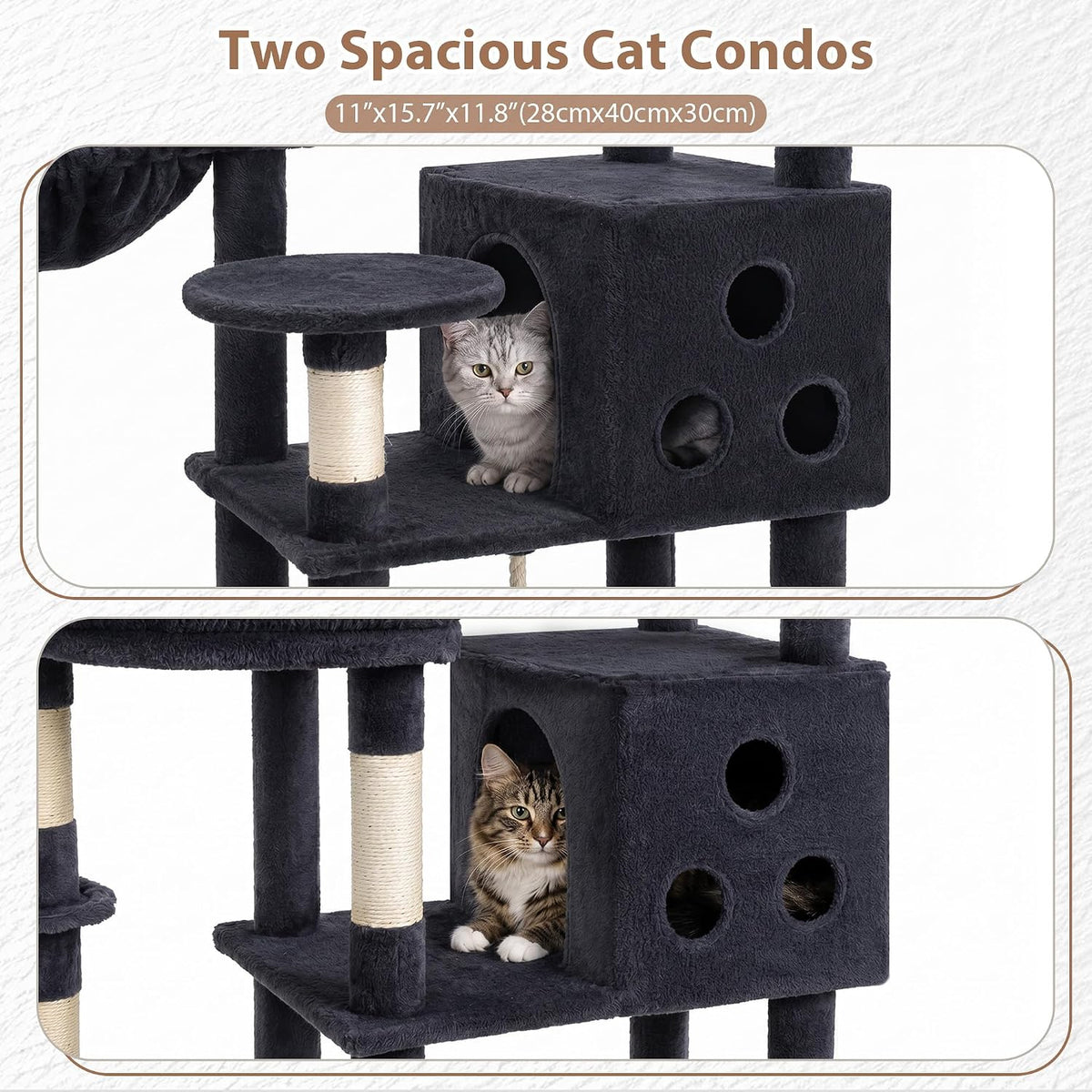 Cat Tree Tower, Sturdy Structure for Large Audlt Cats GCT807G