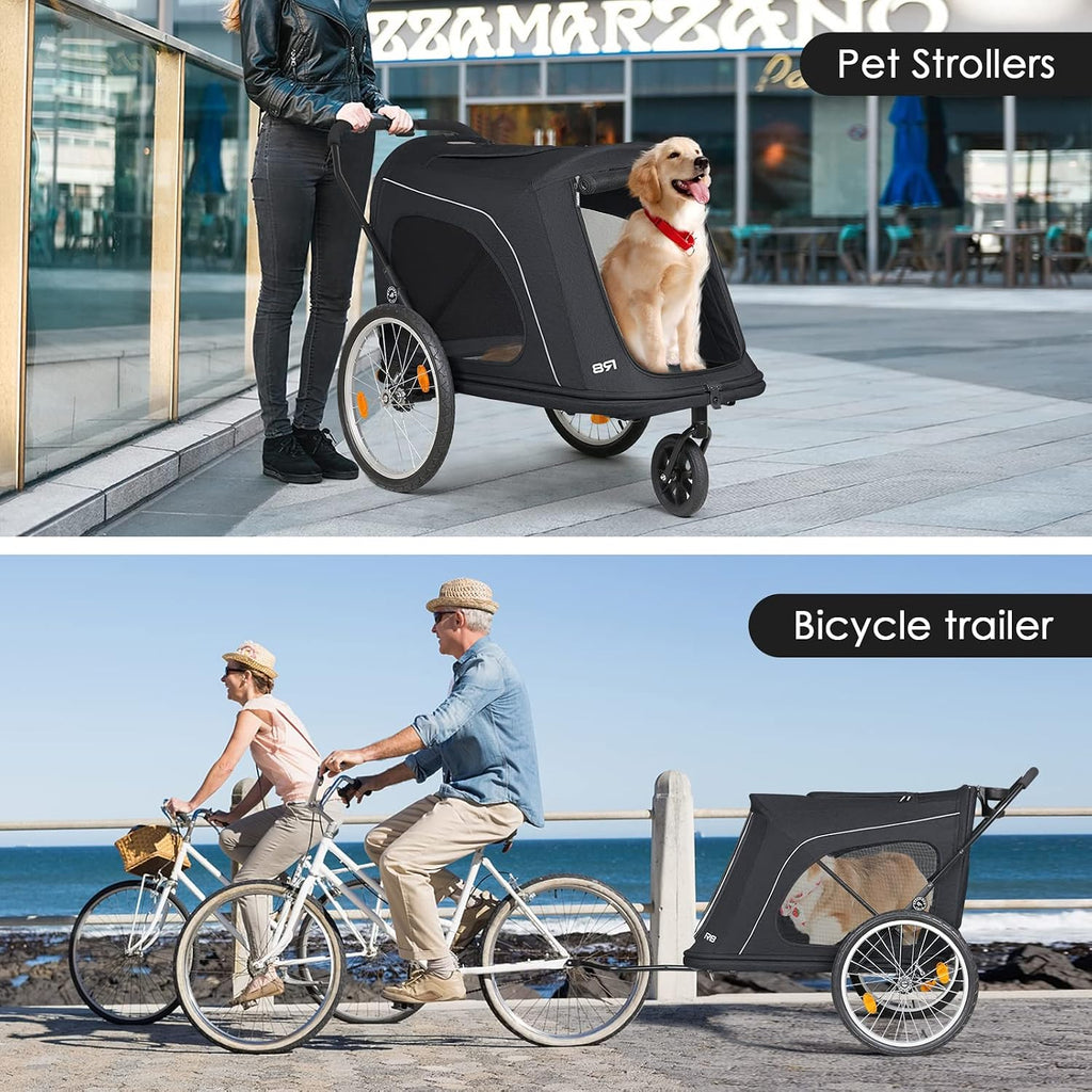 Beberoad Dog Stroller with Built-in Ramp for Large Dogs Up to 100 lbs