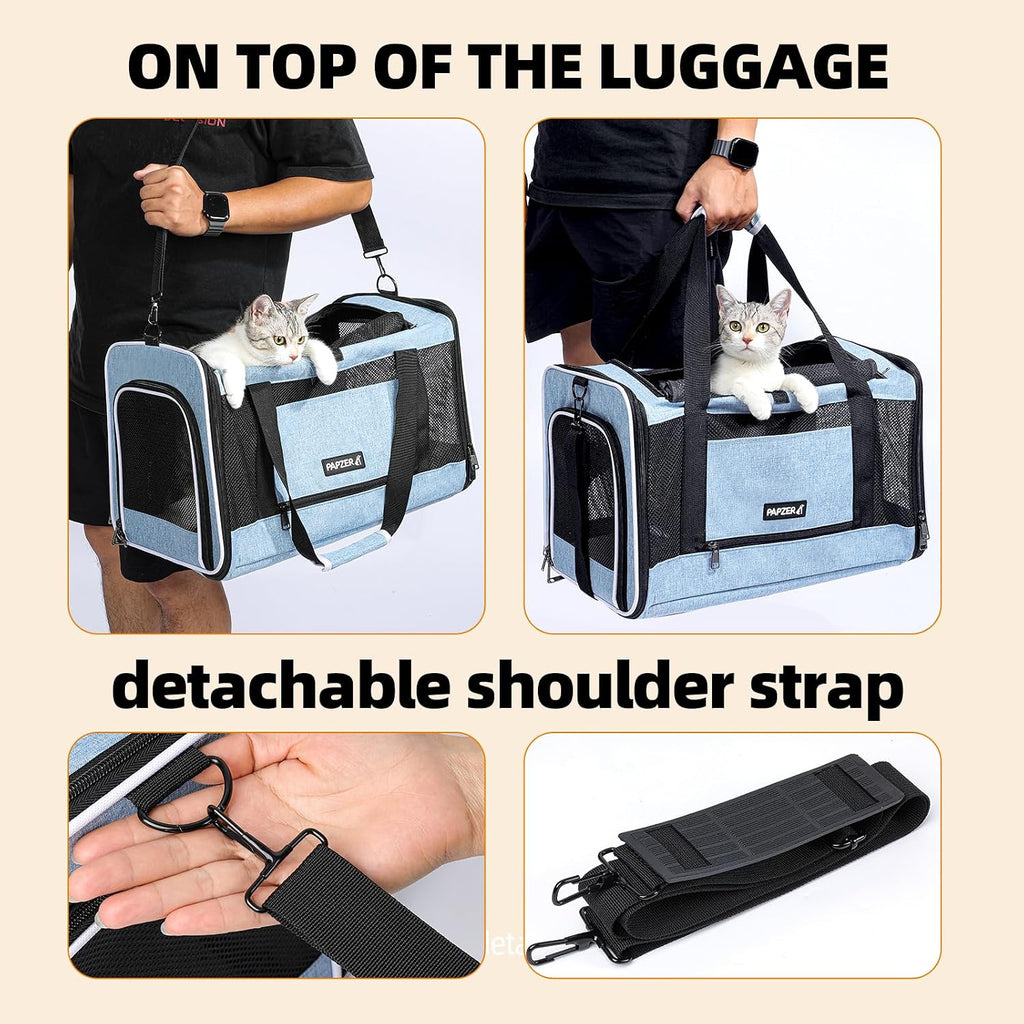 Cat Carrier Soft-Sided Travel Bag for Medium to Large Cat Over 15lbs