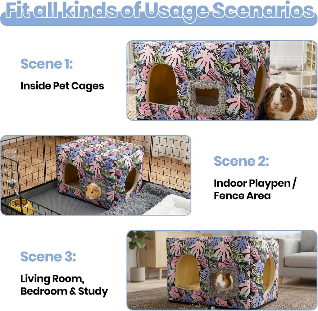 Guinea Pig Hideout, Washable Guinea Pig House, Pink Floral