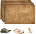 Hamiledyi Reptile Carpet Natural Coconut Fiber Tortoise Carpet Mats 4 Pcs