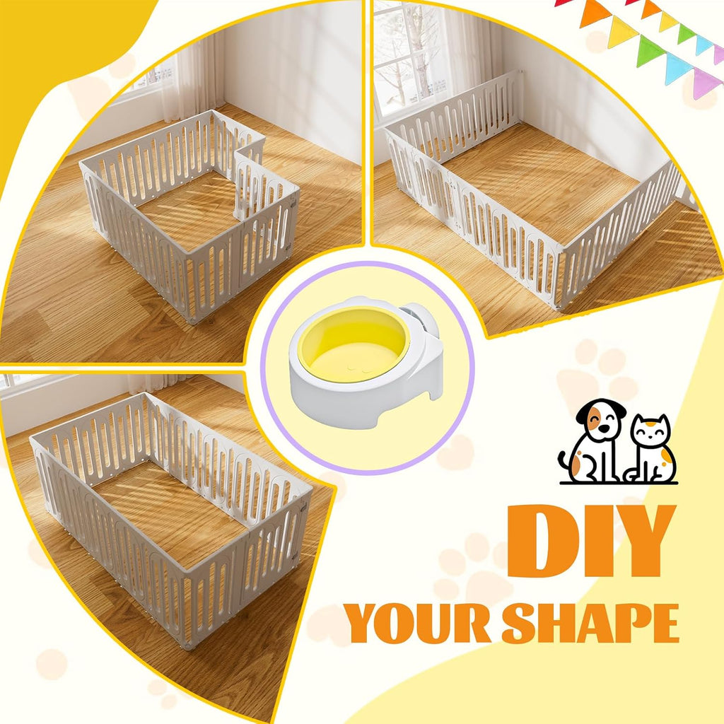 Dog Playpen Indoor for Puppies & Small Dogs, 24 Inch 15 Panel