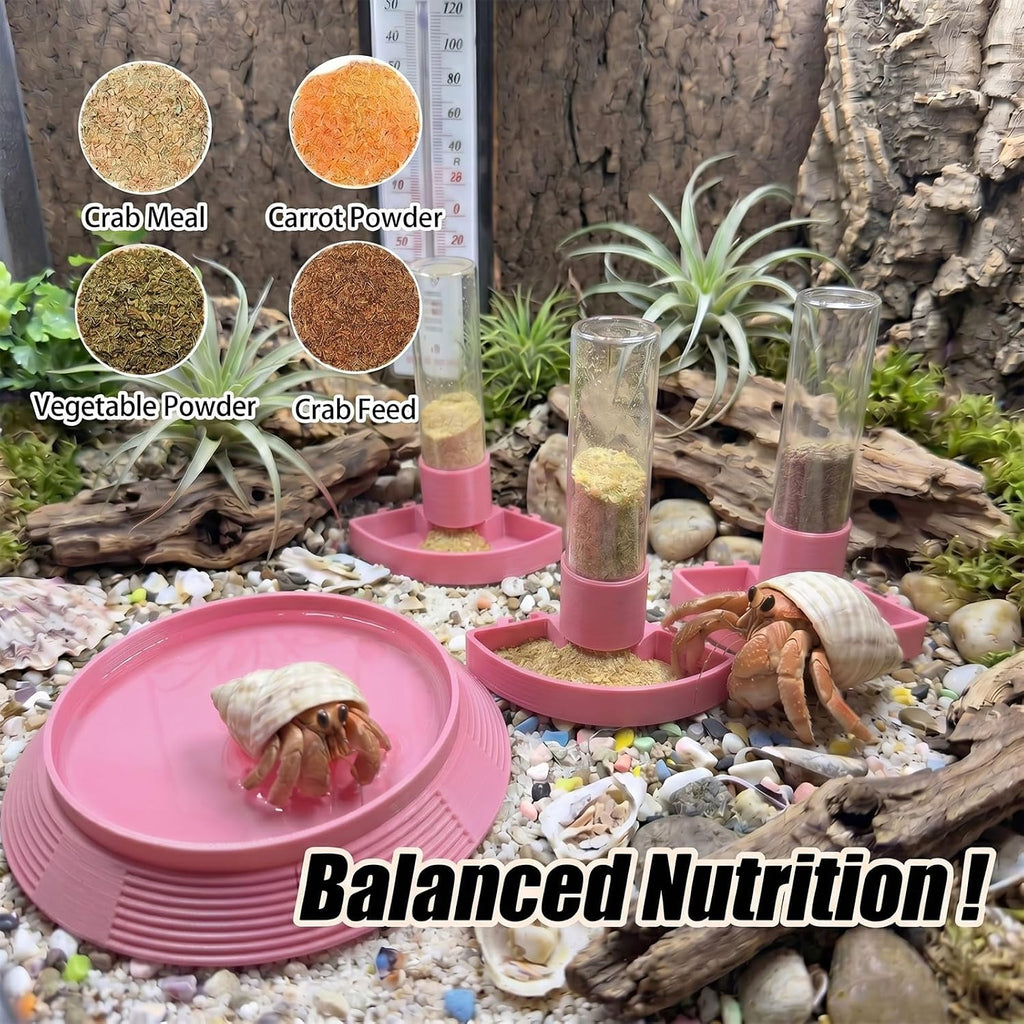 4-in-1 Hermit Crab Feeding Station - Integrated Nutrition and Hydration Center，3D-Printed Tank Accessories Made from Safe Materials, Suitable for Hermit Crabs and Small Reptiles.