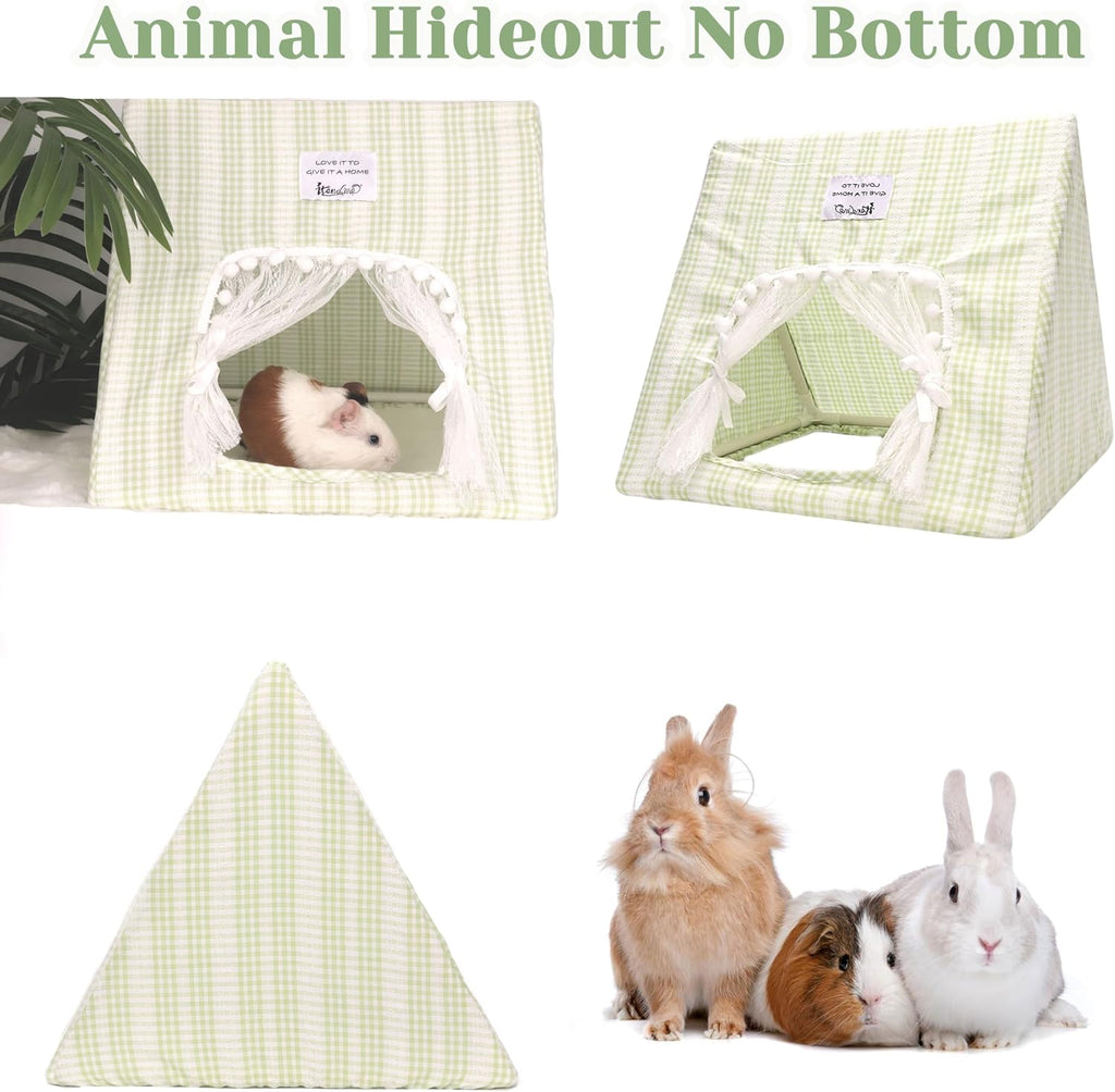Small Pet Activity Bundle - 2PC Rat Climbing Nets with Large Curtained Hideout for Guinea Pigs Rabbits Ferrets Chinchillas