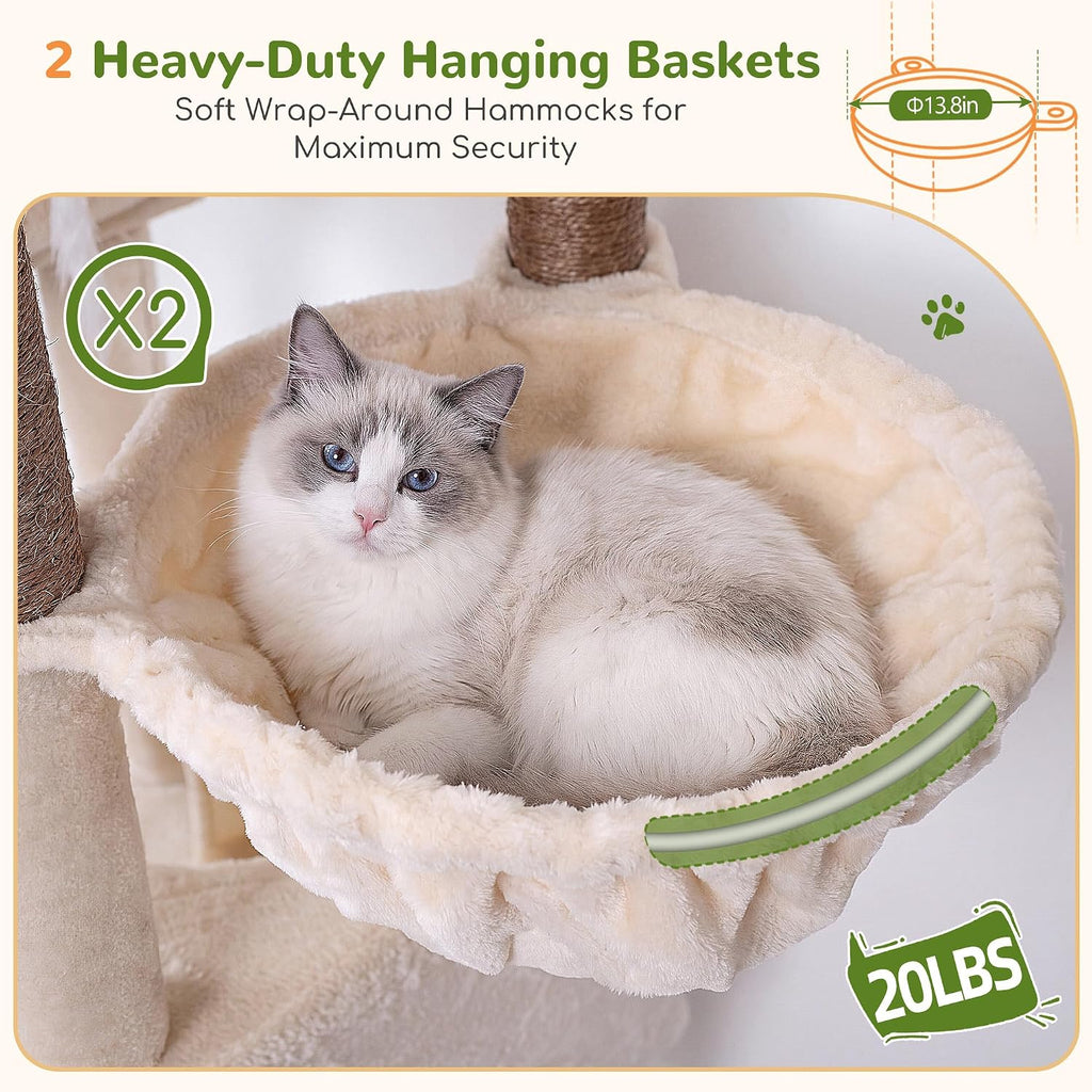 Globlazer 84in Tall Multi-Level Cat Tree Tower for Indoor Cats Large Adult