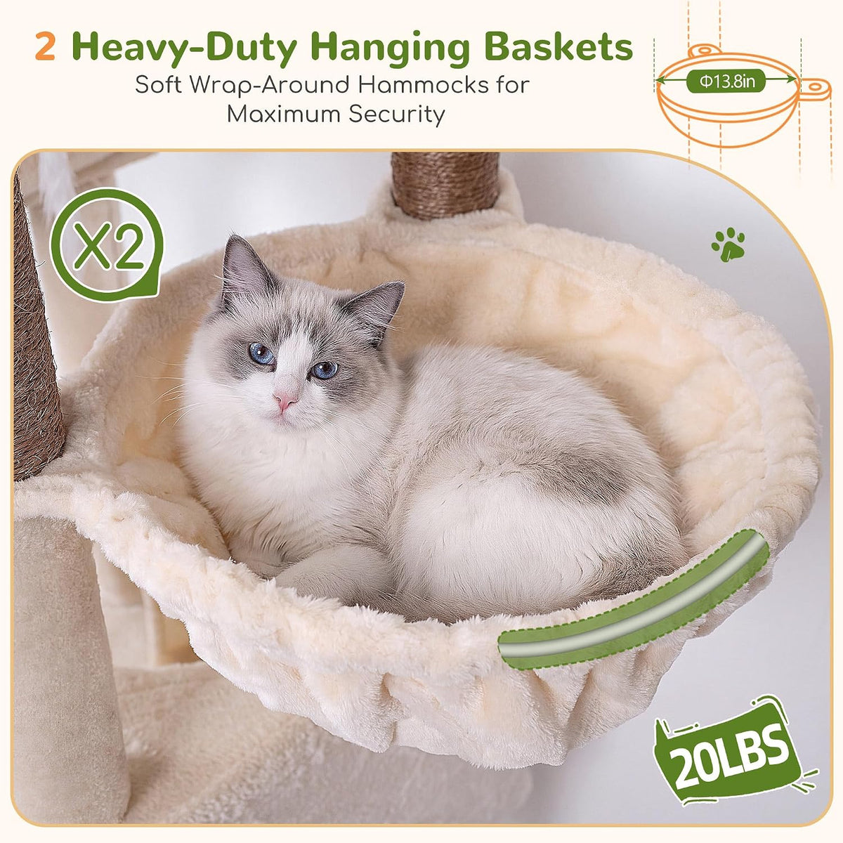 Globlazer 84in Tall Multi-Level Cat Tree Tower for Indoor Cats Large Adult