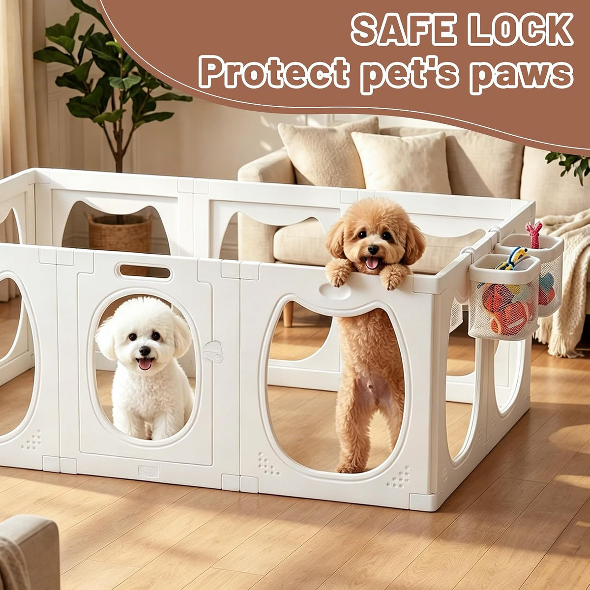 Clear Acrylic Dog Playpen for Small & Medium Dog, 10 PCS 24" H