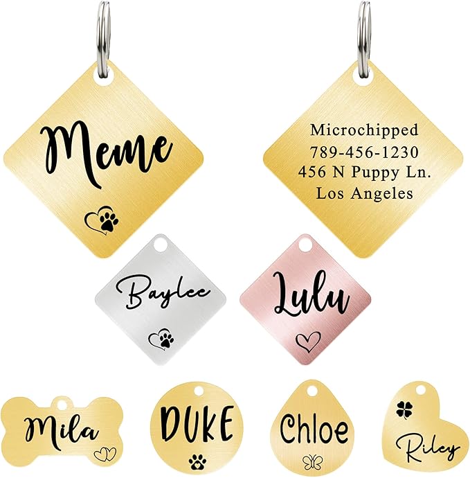 Ultra Joys Dog ID Tag, Custom Dog Tag Personalized Cat Tag, Pet ID Tag by UltraJoys
