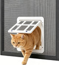Cat Door for Screen Door with Magnetic Auto-Close, Dual Lockable Tabs Doggy Screen Door, Pet Easy Access for Sliding Screen Door & Window