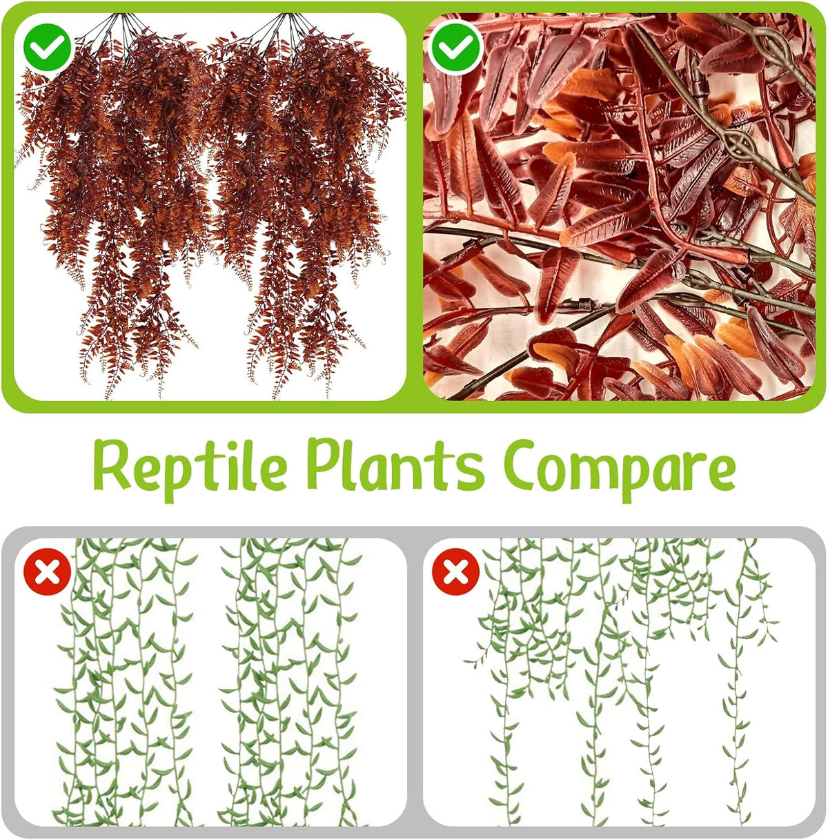 Hamiledyi Reptile Plants for Terrarium, Hanging Tank Greenery