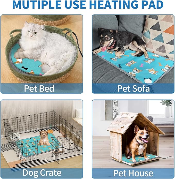 Dog Heating Pad 28×18 in Waterproof Heated Dog Bed, Smart Thermostat Switch - Image 9