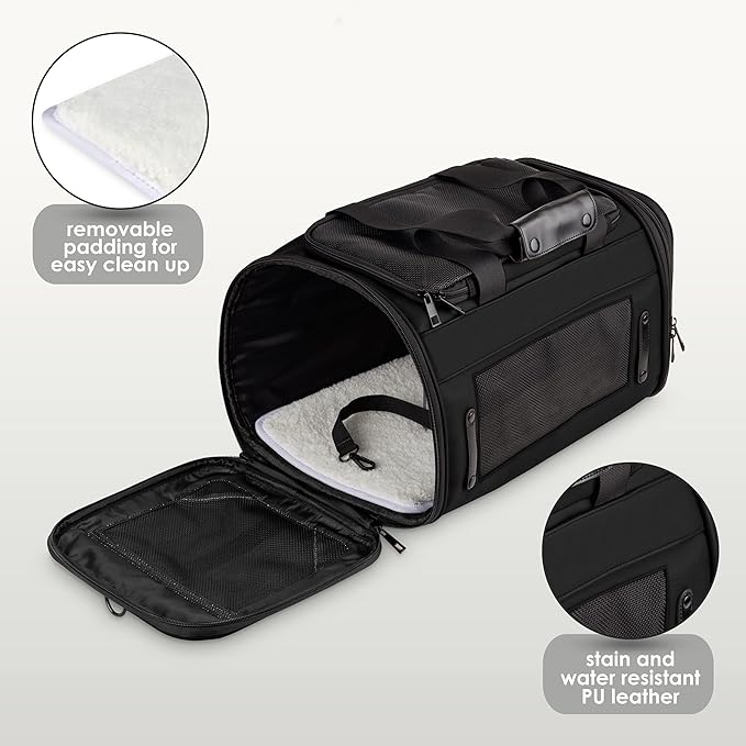 TSA Airline Approved PU Leather Luxury Pet Carrier - Image 5