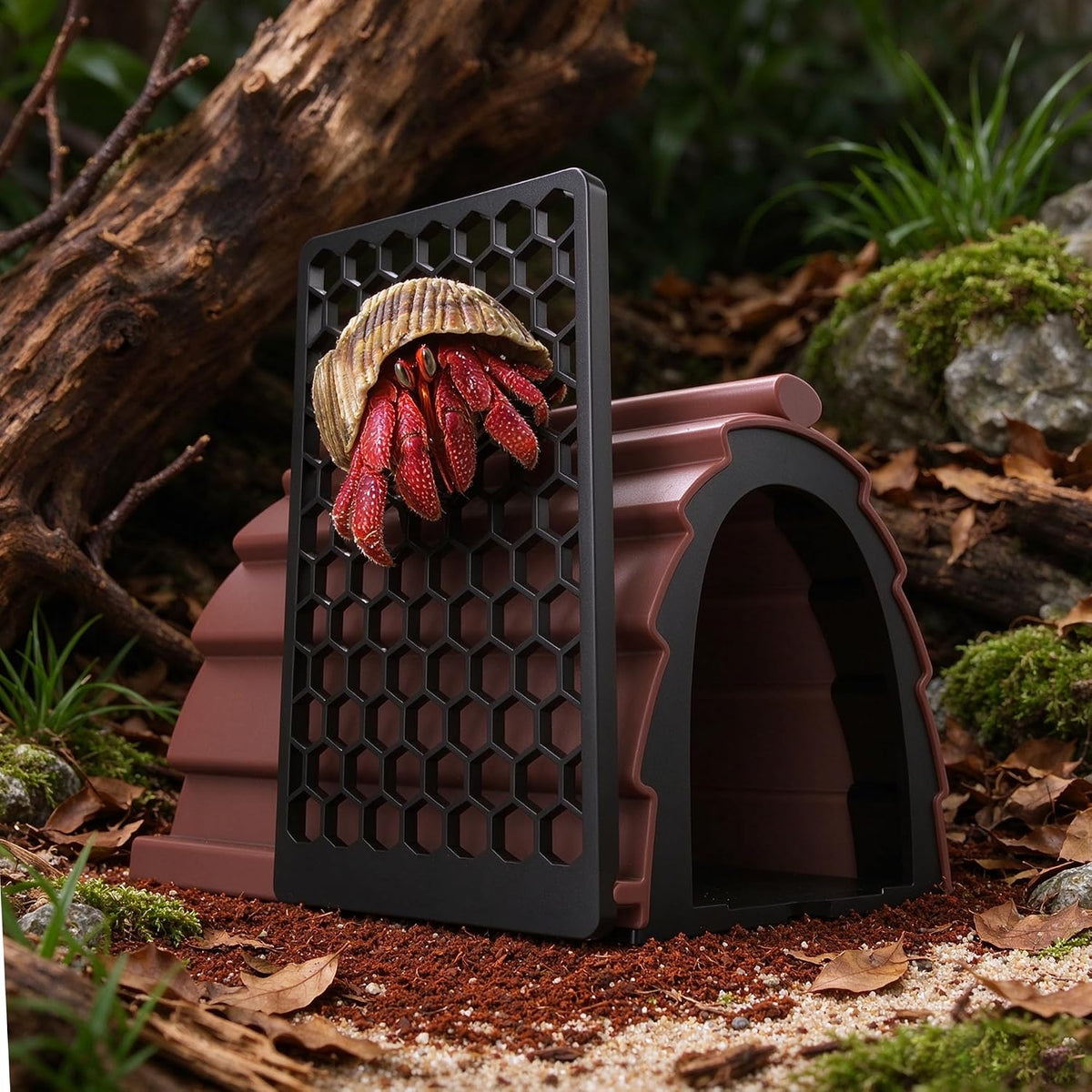 Moisture Resistant Hermit Crab Accessories, Foraging Cave with Ladder