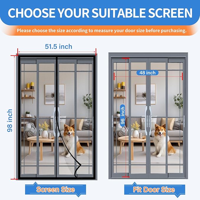 Upgraded PET Mesh Magnetic Screen Door Stronger Than Fiberglass and Polyester - Image 2