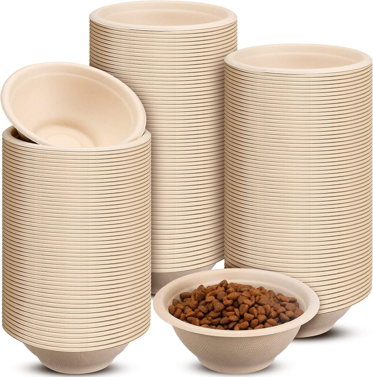 Thenshop 200 Pcs Disposable Pet Bowls Bulk Biodegradable Paper, 8 oz