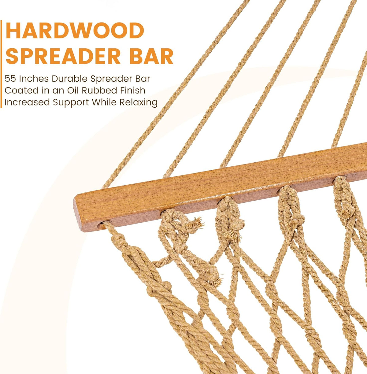 Lazy Daze Double Handwoven Rope Hammock for Outdoor Fits 12-13 Ft Stand