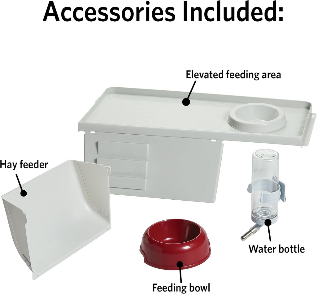 Midwest Homes for Pets Deluxe Rabbit & Guinea Pig Cage, X-Large, White & Red