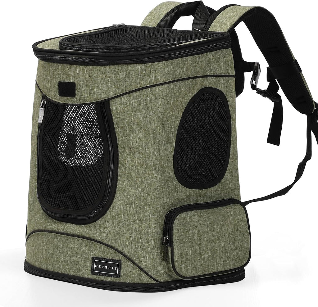 Petsfit Dog and Cat Backpack Carrier, Padded Waist Support, Up to 18 lb