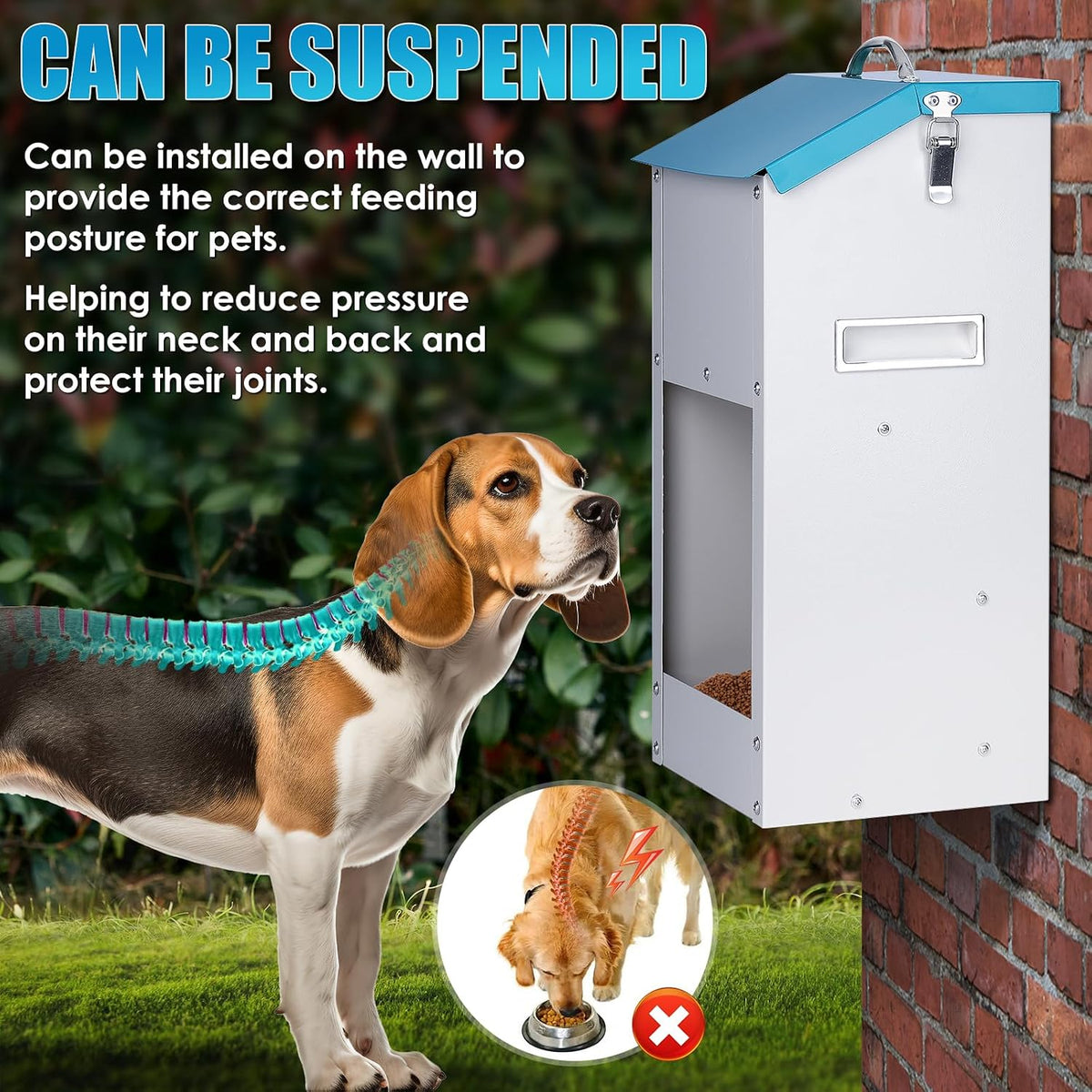 Automatic Cat Feeder Outdoor 59cups/14L Automatic Dog Feeder