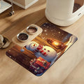 Chirstmas Gifts Dog Cat Food Mat, Cute Snowman Absorbent Waterproof Placemat by LUTASER