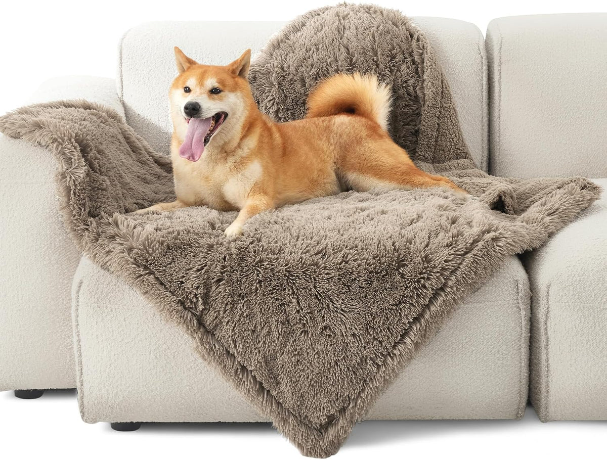 Bedsure Waterproof Dog Blankets for Large Dogs, Fluffy Faux Fur, 60×80"