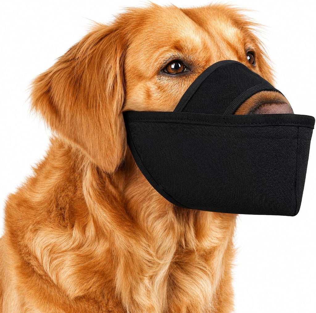 BARKLESS Soft Muzzle for Dogs, Front Opening Anti Licking Biting Muzzle