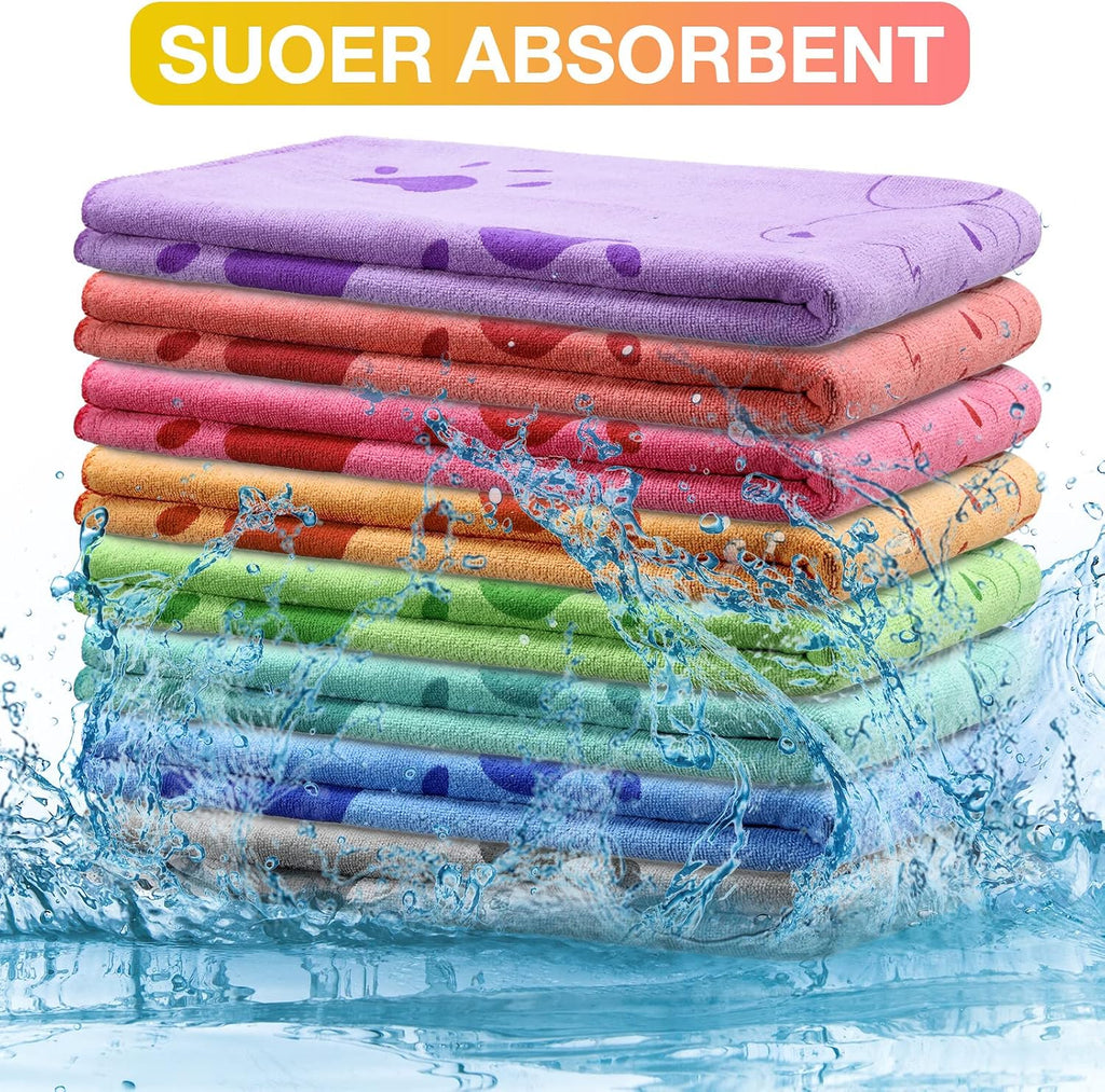 8 Pcs 55 x 28" Dog Towels Absorbent Microfiber Bath Drying Towels, 8 Colors
