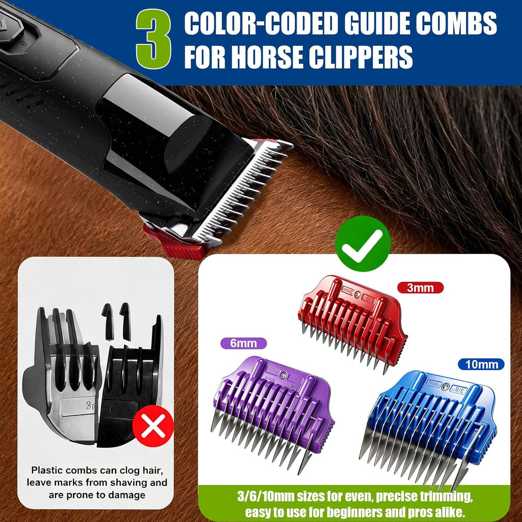Professional Horse Clippers with Detachable Wide Blade