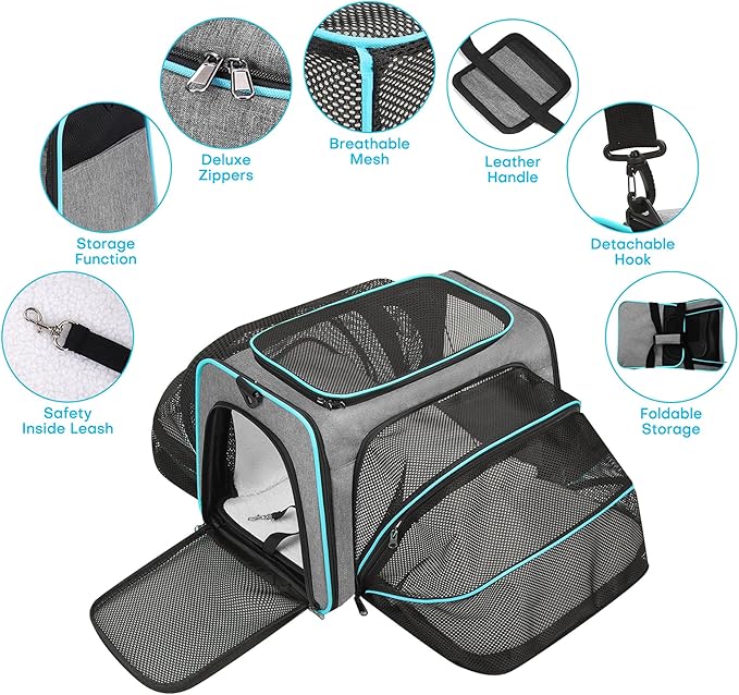 Premium Pet Carrier – Dog & Cat Travel Bag, Airline Approved, Soft-Sided Design - Image 6